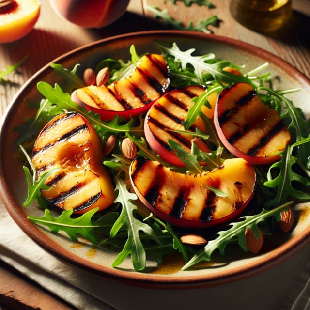 Grilled Peach and Arugula Salad