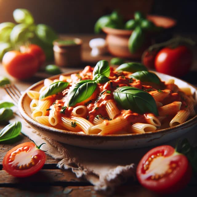 Creamy Tomato and Basil Pasta