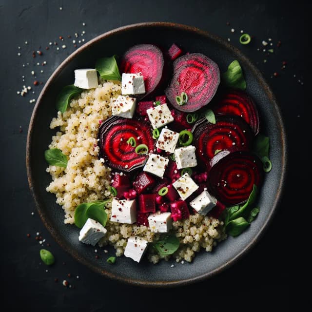 Roasted Beet and Feta Quinoa Bowl