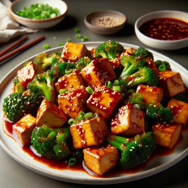 Szechuan Tofu with Broccoli