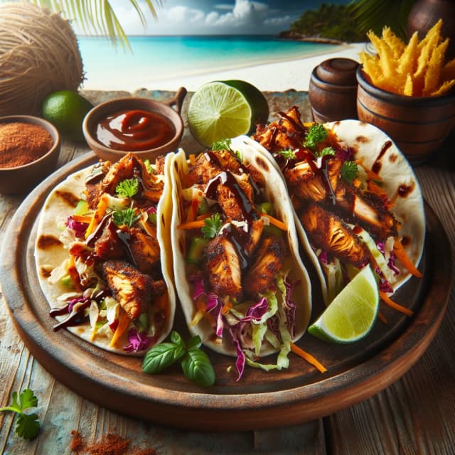 Caribbean Jerk Chicken Tacos