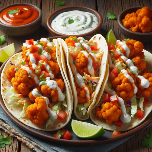 Buffalo Cauliflower Tacos