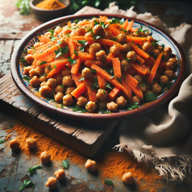 North African Spiced Carrot and Chickpea Salad