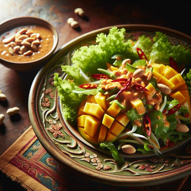 Thai Mango Salad with Peanut Dressing